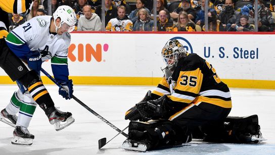 Jarry's continued excellence quiets Canucks, 4-1, for fourth win in a row taken at PPG Paints Arena (Penguins)
